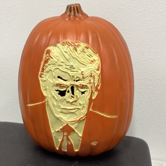Other - Donald trump illuminated carved pumpkin